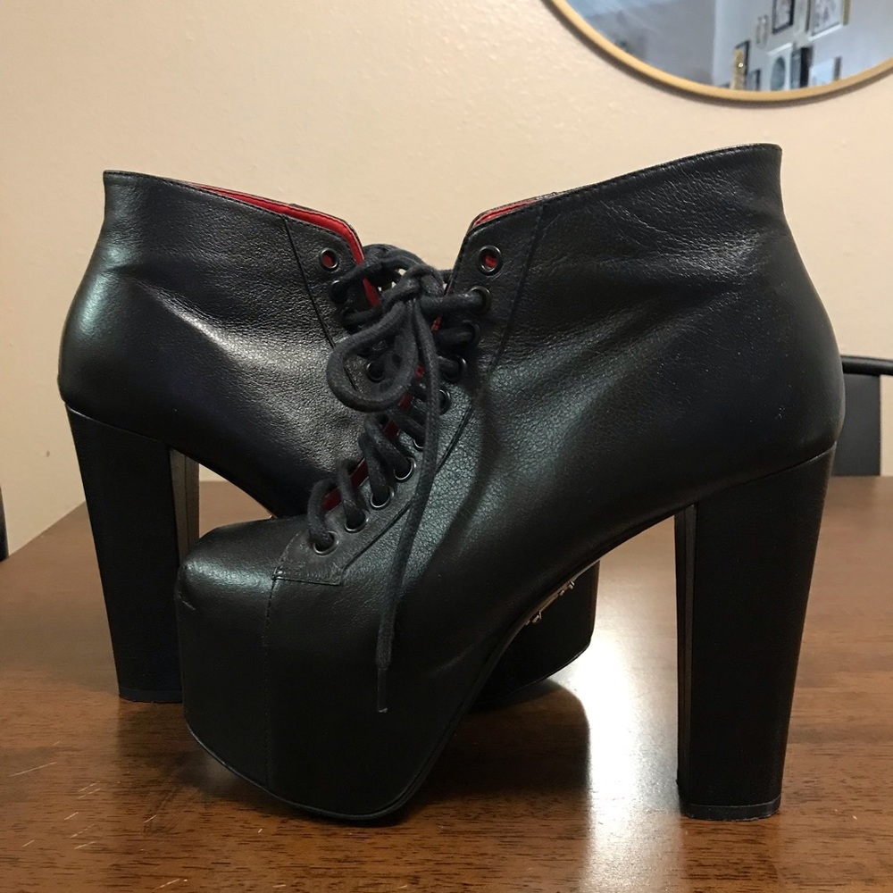Kat Von D Black and Red Heeled Boots - Picture 5 of 11